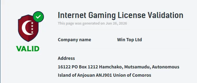 bananzia casino licence